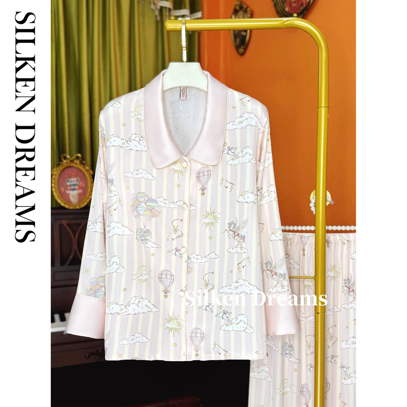 【Dream Traveler｜Cloud Flying Elephant】Fashionable Thin Pajamas Homewear Long Sleeve Set 6