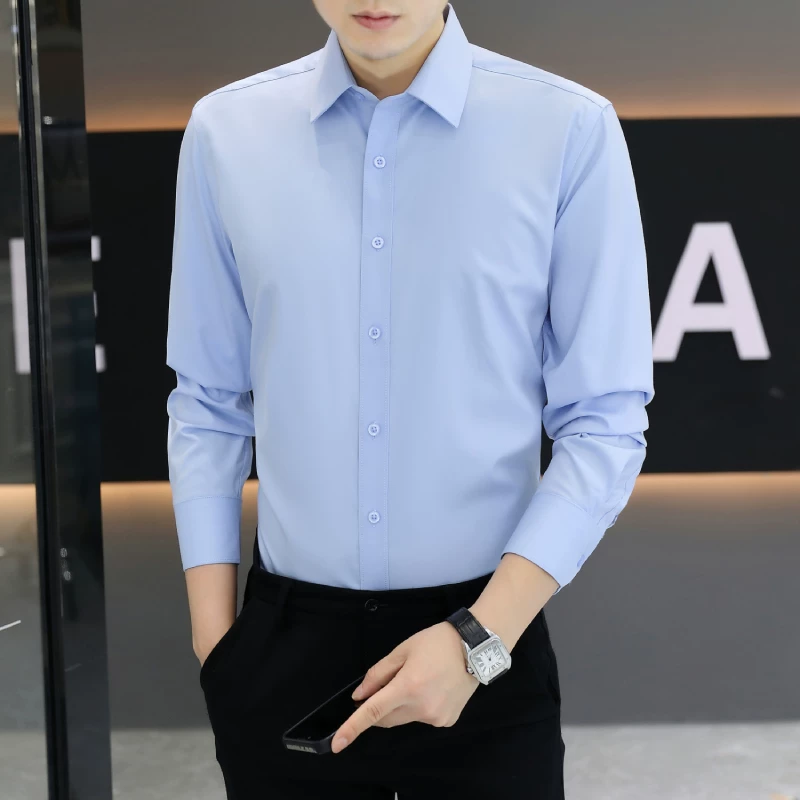 Shirt, summer thin silk suit, with short sleeve