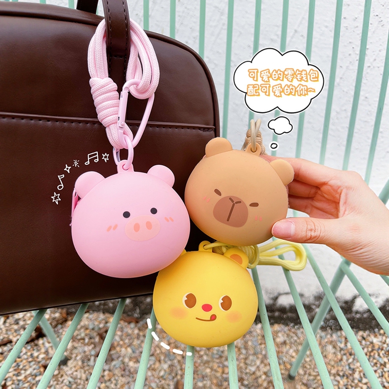 Creative Cartoon Coin Purse, Cute Capybara Small Wallet, Keychain, Couple Bag, Gift Pendant