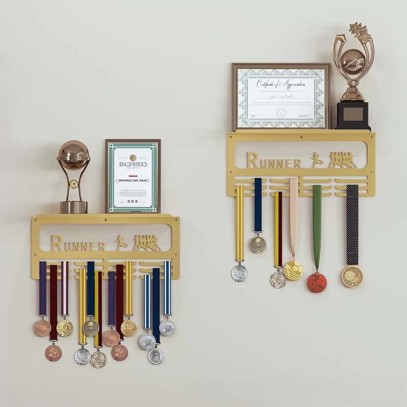 No-Drill Trophy and Medal Hanger Display Rack Marathon Sports Medal Storage Hook Gold Medal Wall Mount No-Drill Trophy and Medal Hanger Display Rack Marathon Sports Medal Storage Hook Gold Medal Wall Mount
