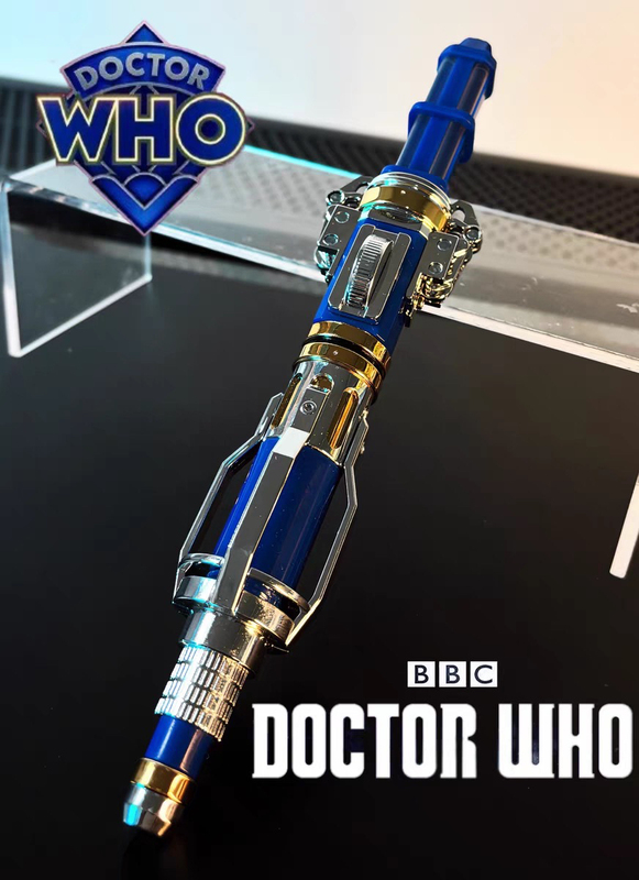 Doctor Who Merchandise 12Th Generation Blue Electroplated Color-Changing Sonic Screwdriver Limited Edition Modified Version in Stock