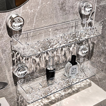 Suction cup storage rack bathroom bathroom q bathroom sink washing table suction cup wall-mounted no punch-punch toilet storage