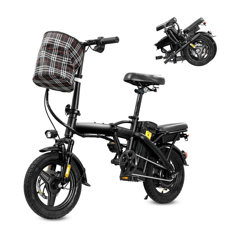 Hezzo Cross-Border 48V350W Folding Electric Bicycle Portable Ride-Sharing Electric Bike Overseas Warehouse