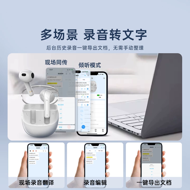 ITour Переводчик в реальном времени наушники для телефона синхронный перевод интеллектуальная ИИ конференция запись Bluetooth