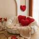 Newlywed Couple Gift: Love Heart Pillow Blanket, Double-Layer Bean Velvet Cover, Office Pillow, Double-Person Nap Pillow, Foldable