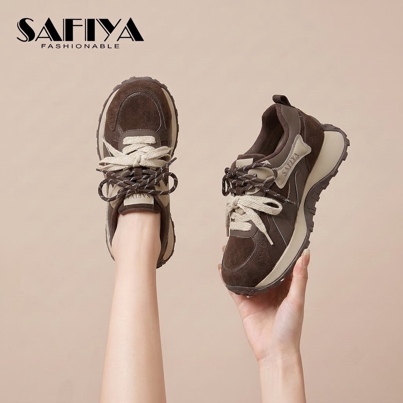 Safiya2026 Spring and Autumn New Fashion Plush Comfortable Warm Casual Sports Shoes Women's Genuine Leather Safiya2026 Spring and Autumn New Fashion Plush Comfortable Warm Casual Sports Shoes Women's Genuine Leather