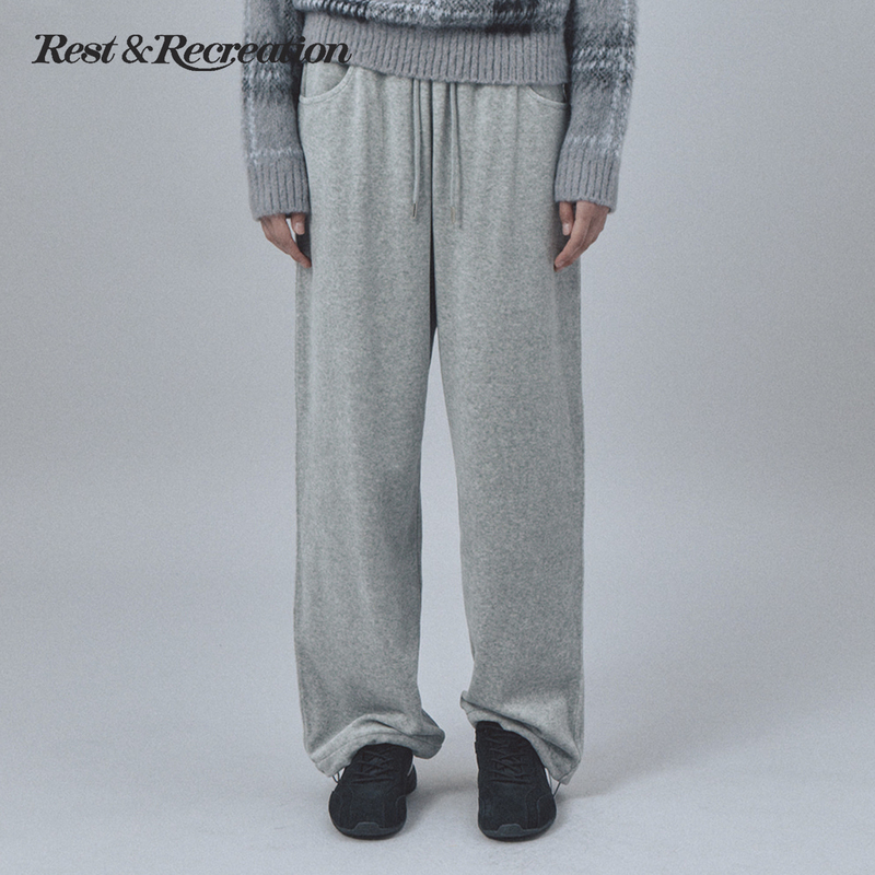 [Celebrity Style] Restandrecreation Official Classic Rr Velvet Casual Pants for Men and Women