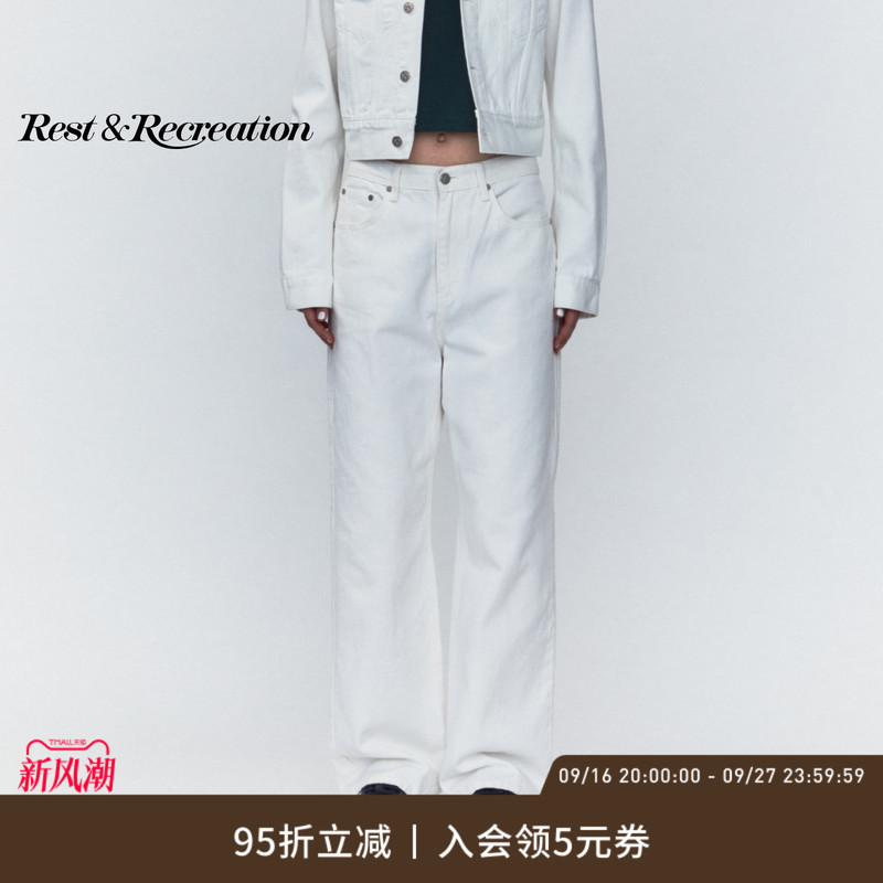 [Celebrity Style] Restandrecreation Official Classic Rr Letter Vintage Jeans for Men and Women