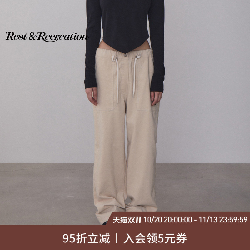 Restandrecreation Official 2026 New Rr Pure Cotton Workwear Letter Print Loose Casual Pants Restandrecreation Official 2026 New Rr Pure Cotton Workwear Letter Print Loose Casual Pants