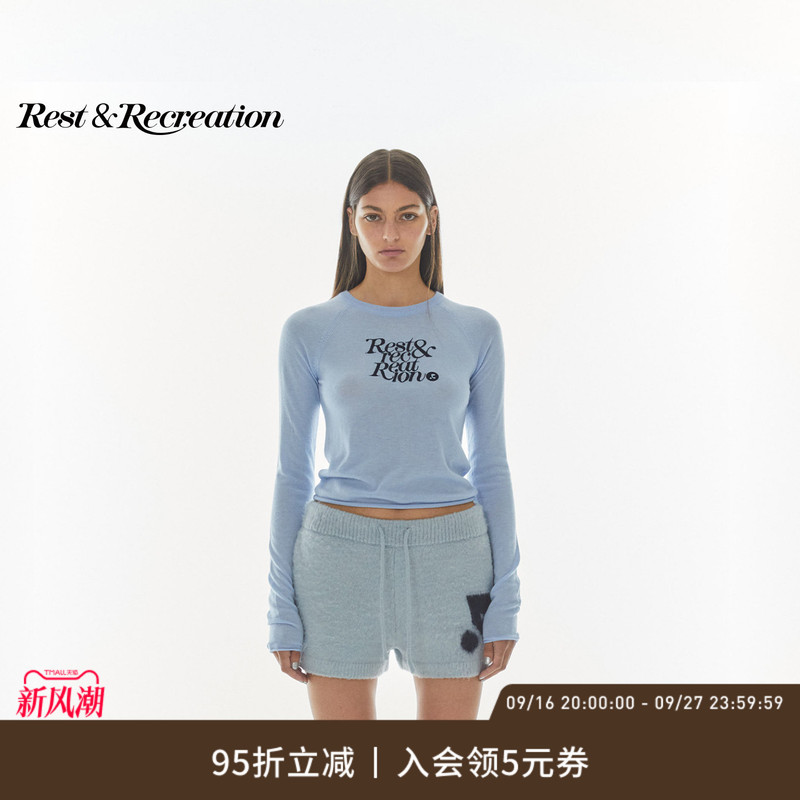 [Celebrity Style] Restandrecreation Official Classic Rr Slim Fit Letter Embroidered Knit Sweater