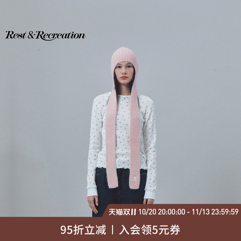 [Celebrity Style] Restandrecreation Official Classic Rr Waffle Dot Long Sleeve T-Shirt for Women