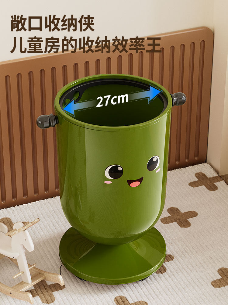 Trash Can for Living Room, Home Use, 2025 New Model, Kitchen, Bedroom, Light Luxury, High-End, Good-Looking, with Wheels and Lid, No Need to Bend over