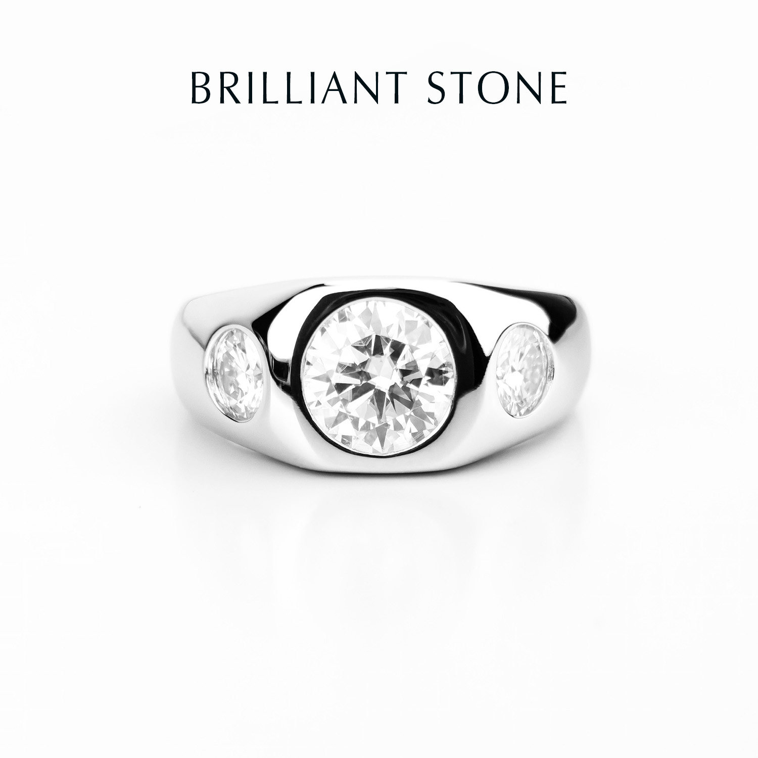 Light luxury 3 carat moissanite 925 silver ring for women