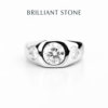 Light luxury 3 carat moissanite 925 silver ring for women