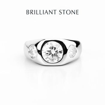 Light luxury 3 carat moissanite 925 silver ring for women