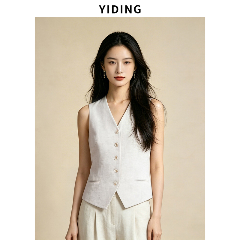 Yd｜【Left Bank of the Seine】Summer Breathable Linen Sleeveless Vest for Women Bd2604106