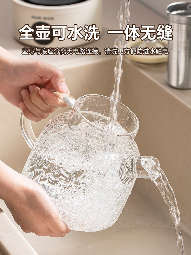 Oaks All-Glass Health Pot with Constant Temperature, Small Multi-Functional Home Stewing and Boiling Integrated Hot Water Kettle for Office Use