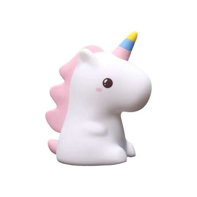 Unicorn Cartoon Cute Soft Light Pat Lamp Baby Sleeping Companion High-Looking Bedroom Ornament Table Lamp Silicone Night Light