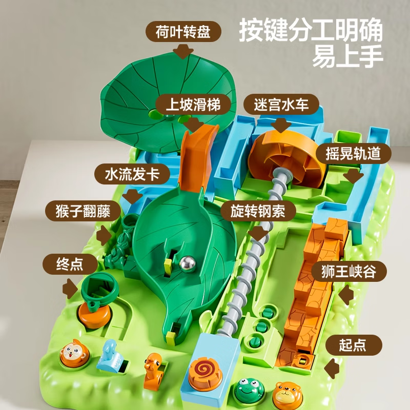 Beibei's Adventure Jungle Challenge Adventure Rolling Ball Tabletop Game Educational Toy Boys and Girls New Year Gift