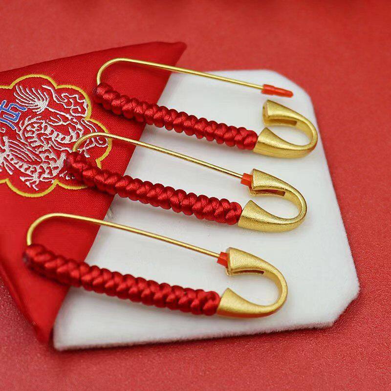 伝統的な金メッキのベビー用安全ピン、妊婦や乳幼児向けの半完成品の大きな金メッキピン、DIYピースブローチ。