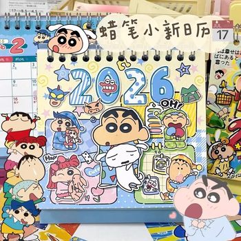 Crayon Shin-Chan Calendar 2026 New Cartoon Doodle Desk Calendar Cute High-Value Student Gift for Girls