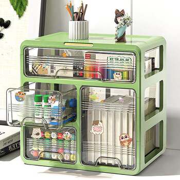 Table storage box drawer storage primary school students stationery shelf dormitory bed qwk head dustproof book hand-face book collection