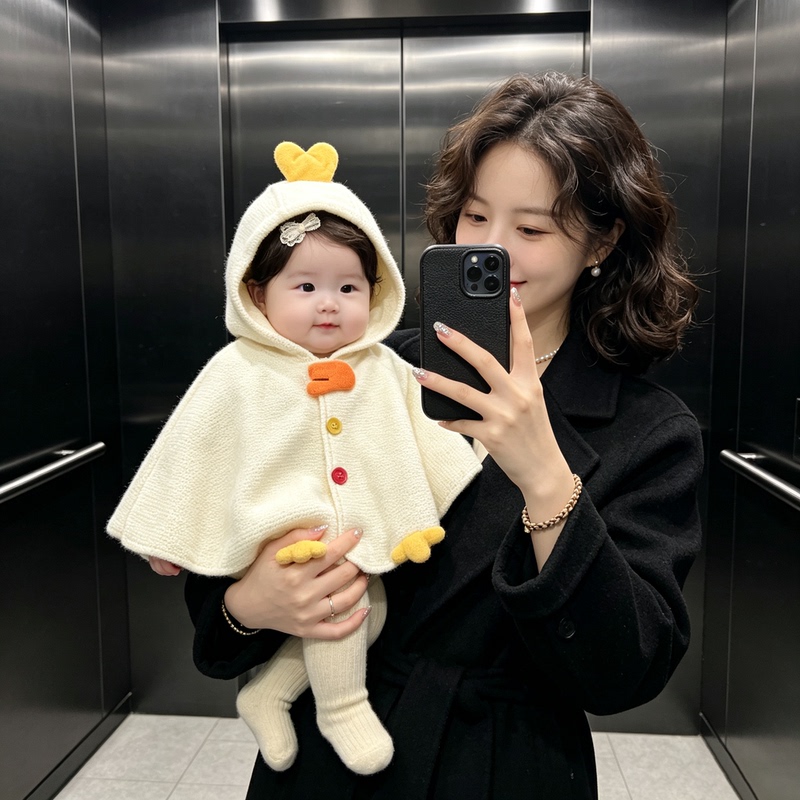 French Badnut Baby Cloak 2026 New Model Girls' Baby Clothing Cape Spring and Autumn Outdoor Wear Chick Cape French Badnut Baby Cloak 2026 New Model Girls' Baby Clothing Cape Spring and Autumn Outdoor Wear Chick Cape