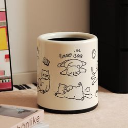 Trash Can for Home Use 2025, Suitable for Living Room, Bedroom, Kitchen, Bathroom, Toilet, Office, Light Luxury, Cute, ins Cream Style