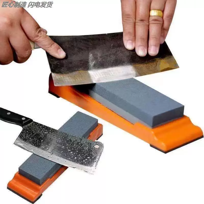 80 mesh extra large household kitchen knife sharpening rough and fine grinding oil stone 400 mesh emery base high-end whetstone