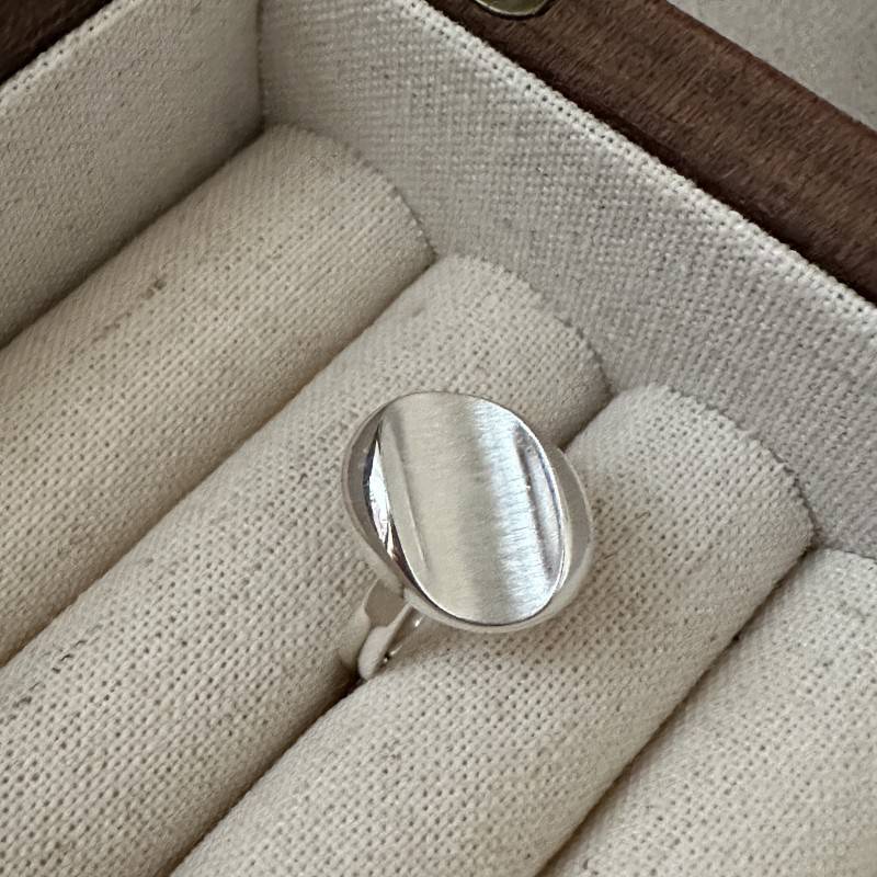 Korean style matte oval open ring women's niche design simple ring fashionable temperament versatile hand jewelry