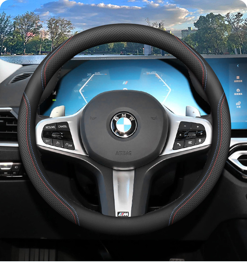 2026 Bmw Steering Wheel Cover for New 3 Series 330Li, 3 Series, X1, X3, X5, 5 Series, 530I, 3I5, Ix3 Accessories