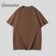 2025夏季新款男女同款圆领短袖T恤纯色简约百搭休闲上衣1