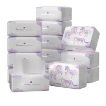 Plant protection unicorn paper towel household full box affordable stocking toilet paper facial tissue large bag