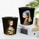 Wrought iron table top trash can creative cartoon cute uncovered table storage bucket household dining table small bucket coffee table paper basket