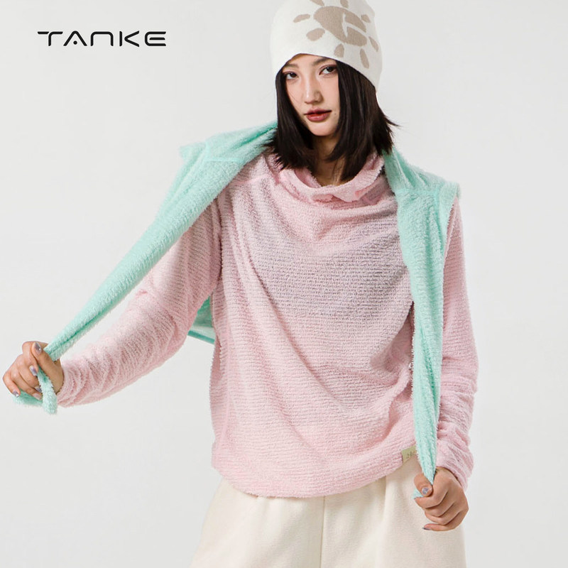 Tanke Lightweight Women's Air Fleece Outdoor Fleece Sweater Autumn and Winter Warm Anti-Static Long-Sleeved Hooded Base Layer Tanke Lightweight Women's Air Fleece Outdoor Fleece Sweater Autumn and Winter Warm Anti-Static Long-Sleeved Hooded Base Layer