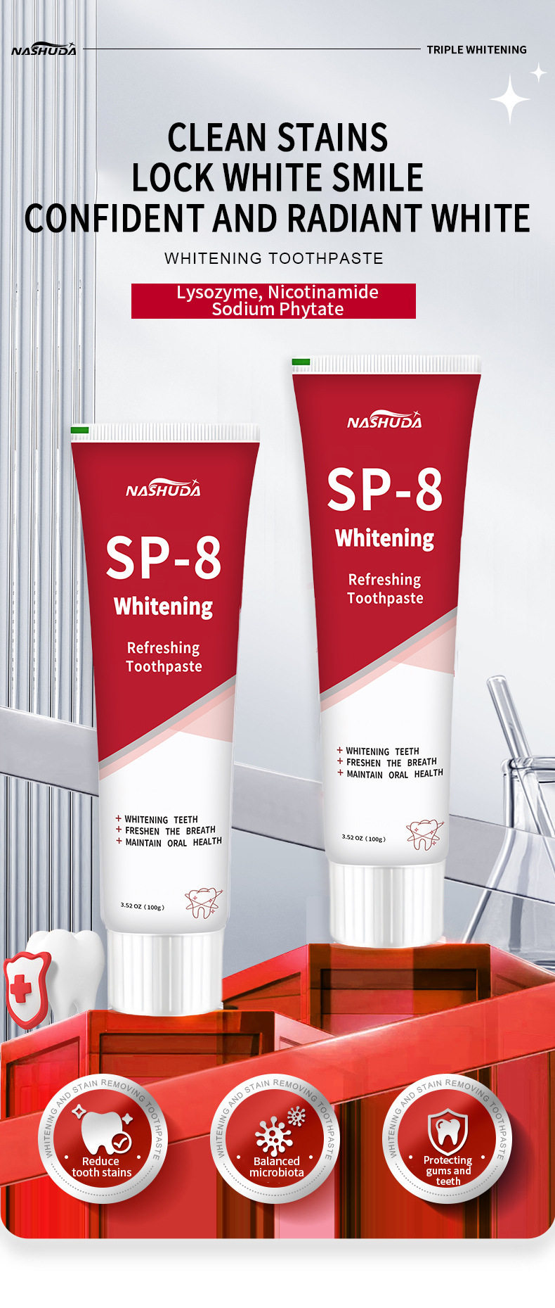 Probiotic Whitening Toothpaste with SP-8 Formula - Taobao product photo 6