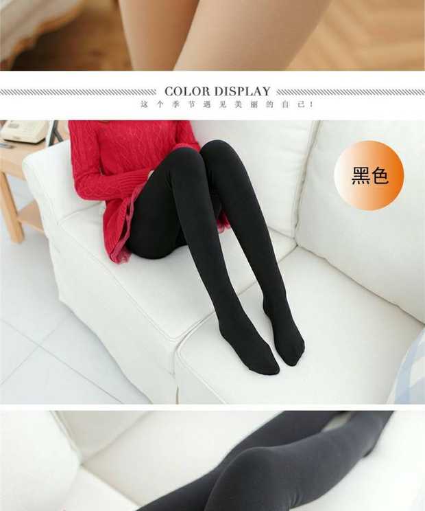 Vớ nữ mùa xuân và mùa thu mẫu cashmere dày và mỏng cashmere mùa đông cộng với quần legging nhung dày phối màu da để giữ ấm quần baggy nữ