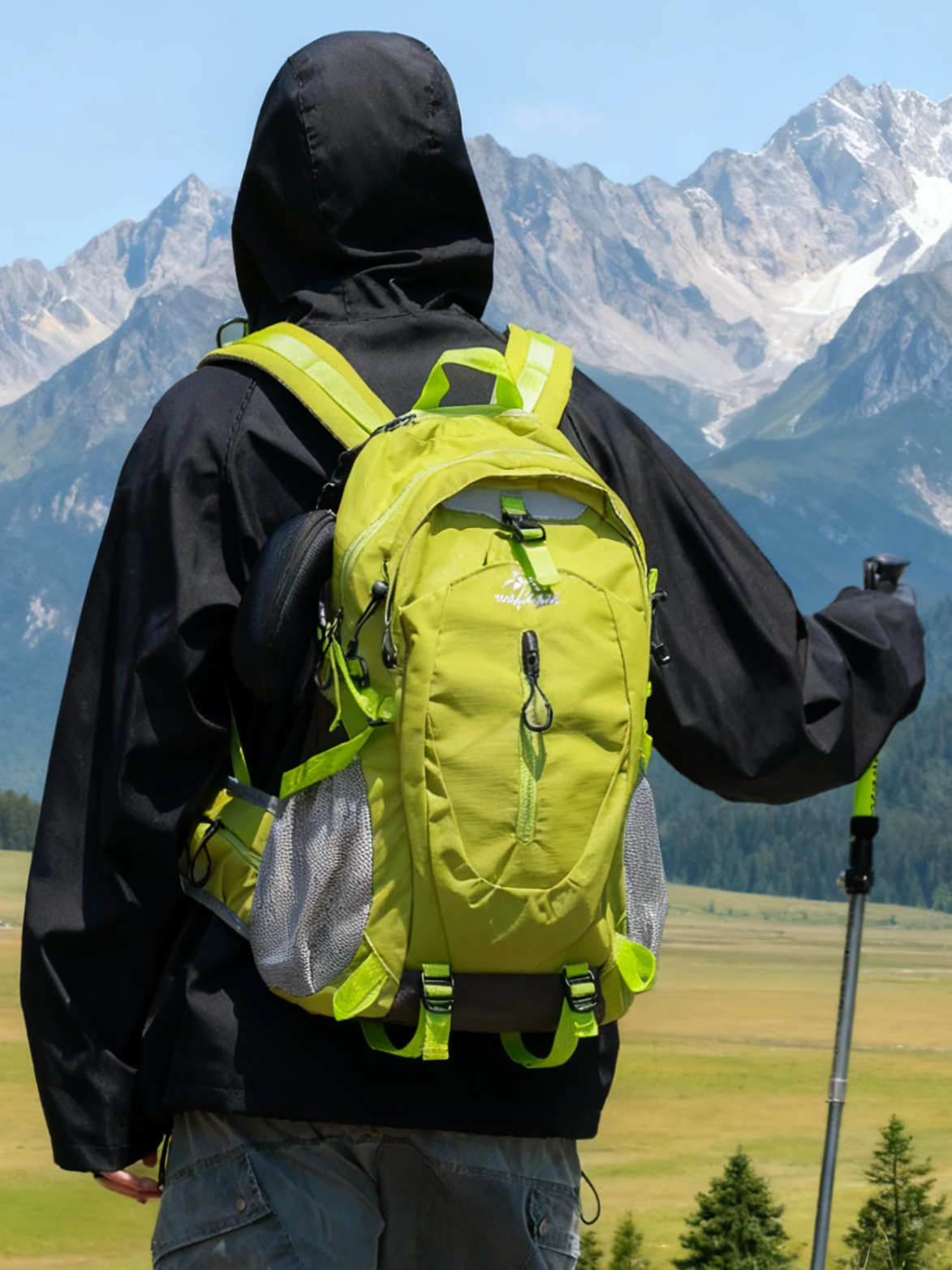 Men's Mountaineering Bag, Large Capacity, Black, Lightweight, Travel Backpack, Women's Outdoor Hiking Backpack 30L