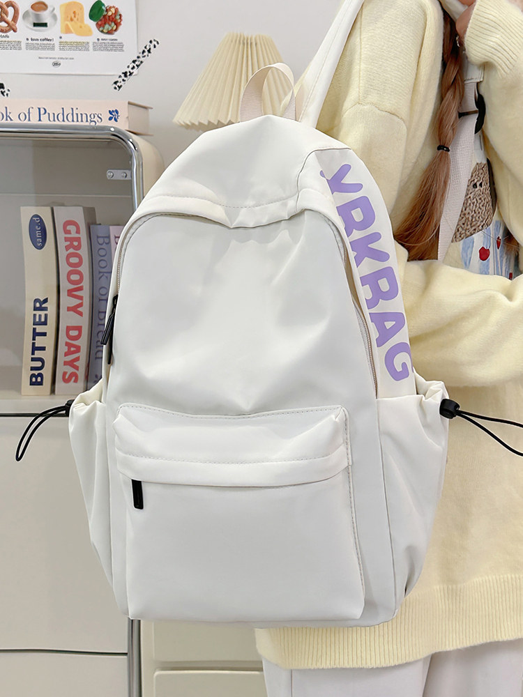 Red Schoolbag for Female Junior High School Students, Simple and Versatile, Lightweight Backpack for Elementary School Students, Outdoor Travel Backpack