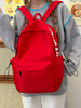 Red Schoolbag for Female Junior High School Students, Simple and Versatile, Lightweight Backpack for Elementary School Students, Outdoor Travel Backpack