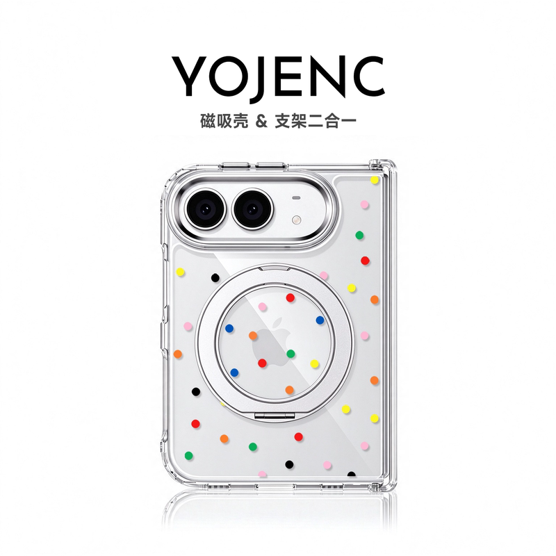Yojencx Mini Polka Dot Case for iPhone Apple Duo, New Transparent Case for iPhone Duo, Foldable Screen Magnetic Stand, Full Protection Against Drops, Simple Design, High-End for Women Yojencx Mini Polka Dot Case for iPhone Apple Duo, New Transparent Case for iPhone Duo, Foldable Screen Magnetic Stand, Full Protection Against Drops, Simple Design, High-End for Women