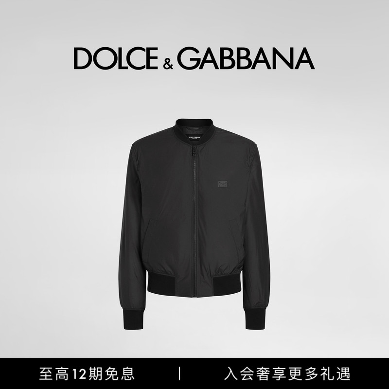 [12 Installments with No Interest] Dolce & Gabbana New Men's Flight Jacket with Logo Decoration Dg