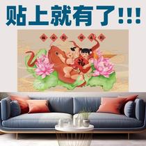 New Year paintings dolls giving birth to children pictures of babies wall stickers preparing for pregnancy male and female twins pregnant women asking for a child a golden boy and a beautiful girl to assist in pregnancy.