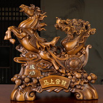 Chinese horse ornaments resin crafts office living room wine cabinet decorations opening housewarming gifts