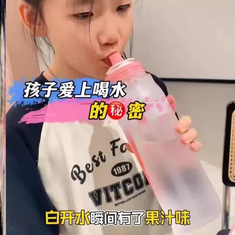 Flavored Water Cup, Fruit-Flavored Student Water Bottle, 0 Sugar, 0 Calories, Fragrance-Infused Straw, Two-Tone Gradient Plastic Water Cup Flavored Water Cup, Fruit-Flavored Student Water Bottle, 0 Sugar, 0 Calories, Fragrance-Infused Straw, Two-Tone Gradient Plastic Water Cup