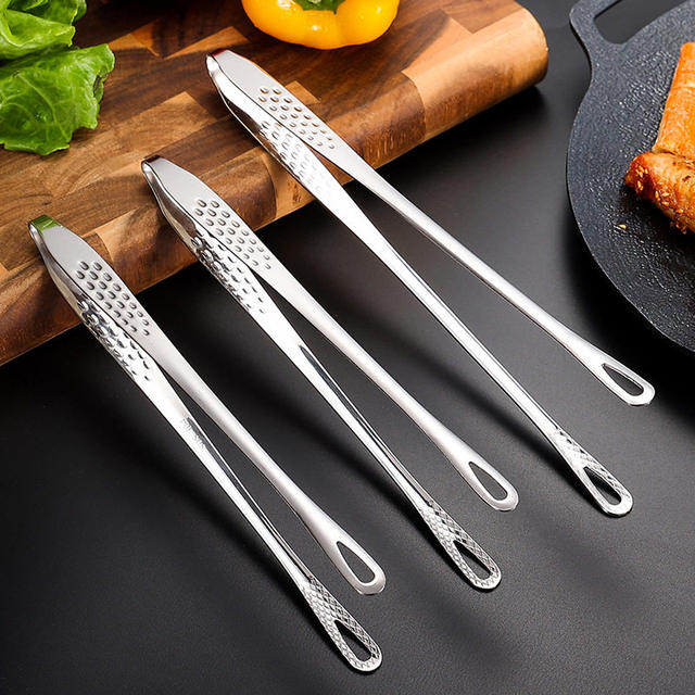 304 stainless steel Korean barbecue steak clips buffet bread clips extended and thickened anti-scalding and anti-slip clips