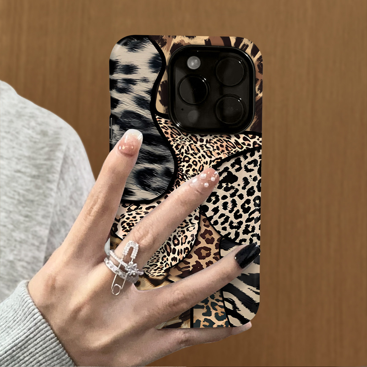 Leopard Zebra Cheetah Tiger Patchwork iPhone Case