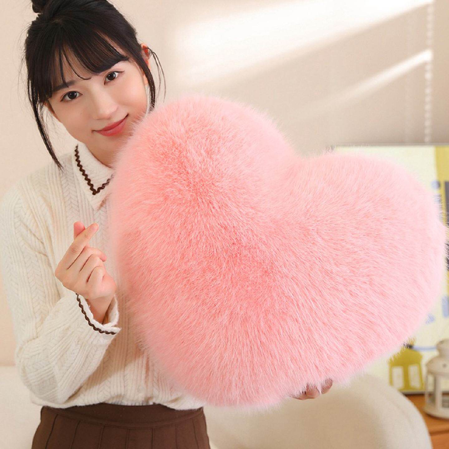 Simple love pillow office chair car lumbar support living room room bay window decoration bedside cushion girly heart