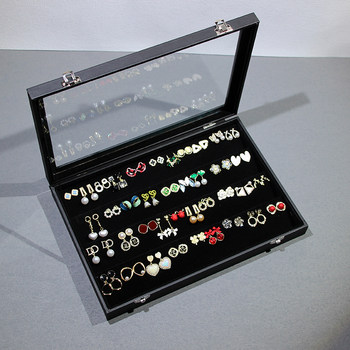 Earrings earring storage box jewelry large capacity necklace ring ear cable display box dust-proof household ear dropping stand