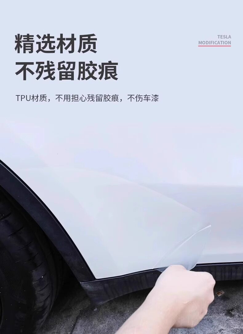Tesla Model Y Rear Door Anti-Splash TPU Protective Film Accessories